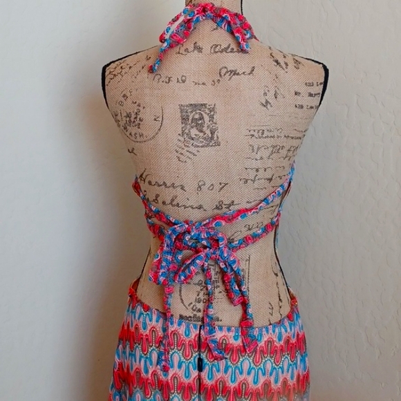 Dolls Kill Dresses & Skirts - DOLLSKILL POSTER GIRL 1X MAXI HALTER ZIP SIDE LINED MINI SKIRT CROCHET